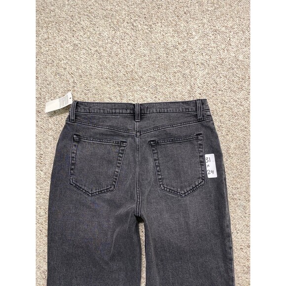 NWT Abercrombie & Fitch The Ankle Straight Ultra High-Rise Black/Gray 31/12s - Picture 6 of 9